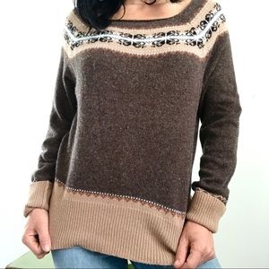 Brown boho vintage style sweater